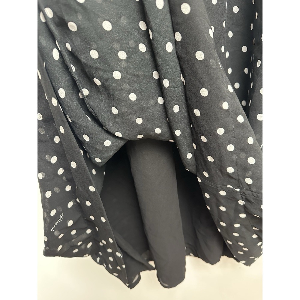 Ganni Polka Dot Crepe Midi Dress Size EU 44/US 14 Black Sheer Quiet Luxury - Picture 5 of 14